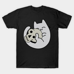 Cute Cat and Skull T-Shirt